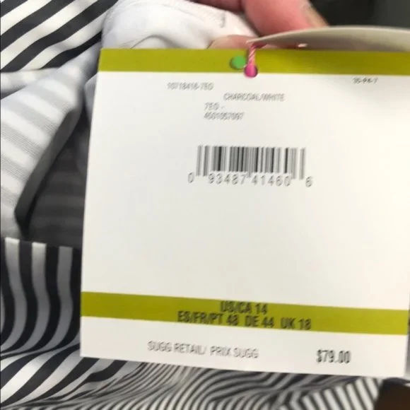 Pappagallo Gray Striped Tiered-Ruffle Sleeve Dress - Picture 9 of 10